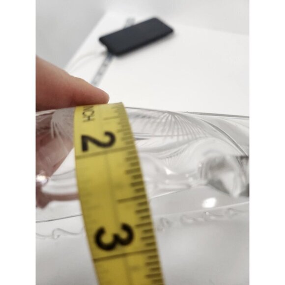 Vintage Fostoria Etched Crystal Three Part Relish Tray Appetizer Dish W/ Handles - Picture 10 of 10